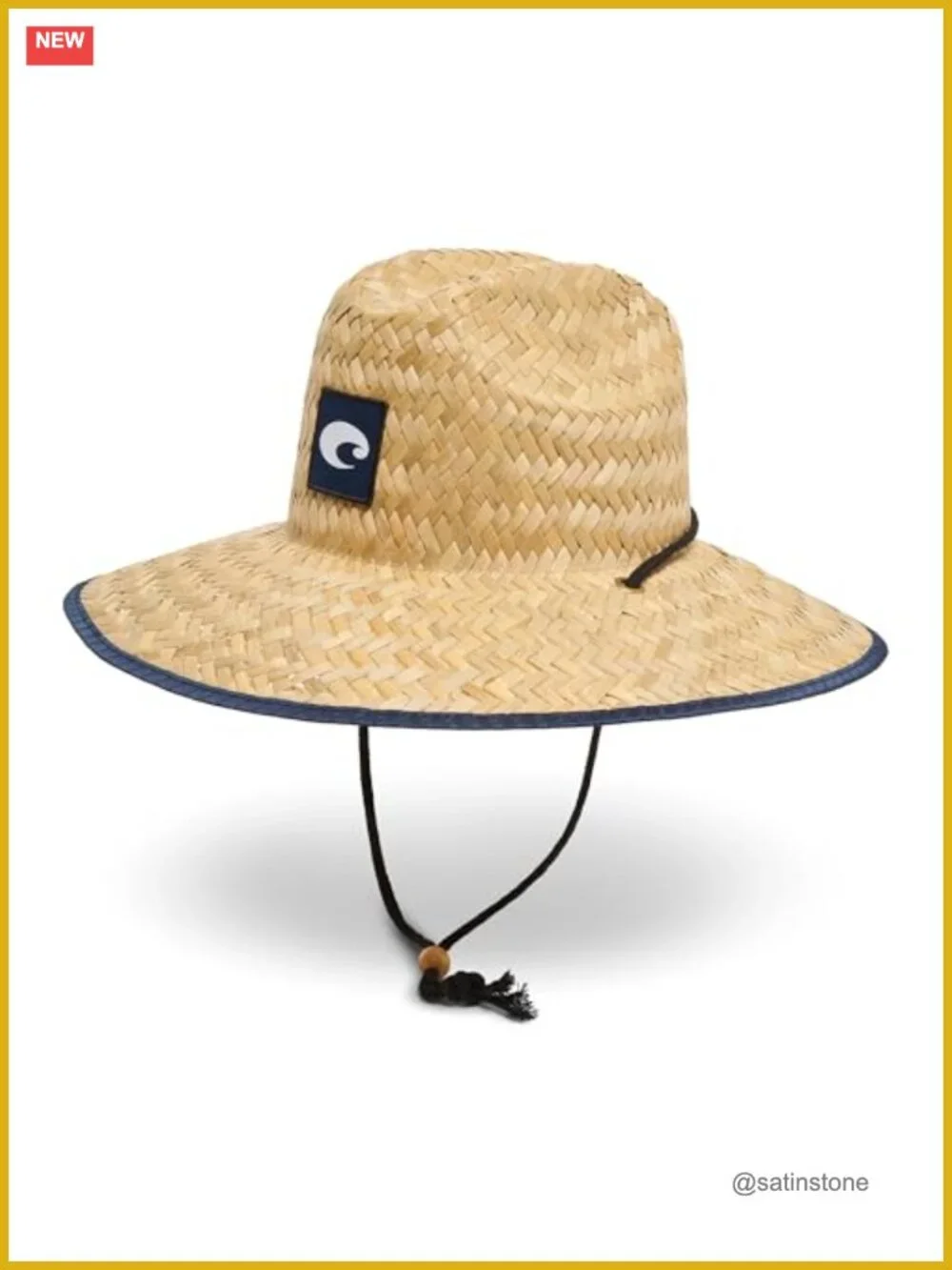 Unisex Adult Straw Sun Hat with Branded Front Label